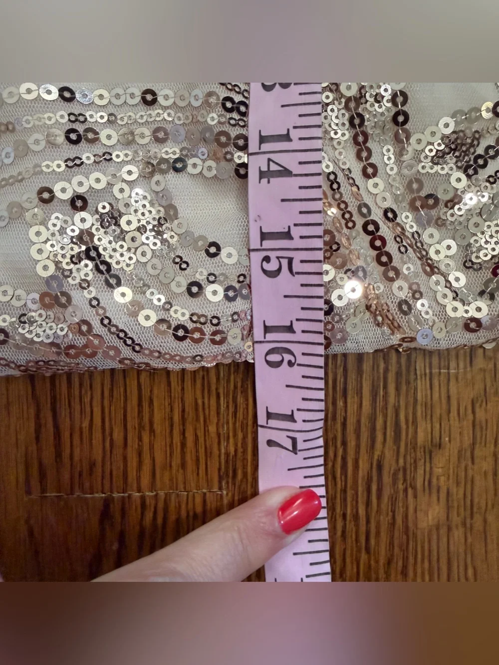 Jun & Ivy Fun Sequined Cream Gold Mini Skirt Size Large